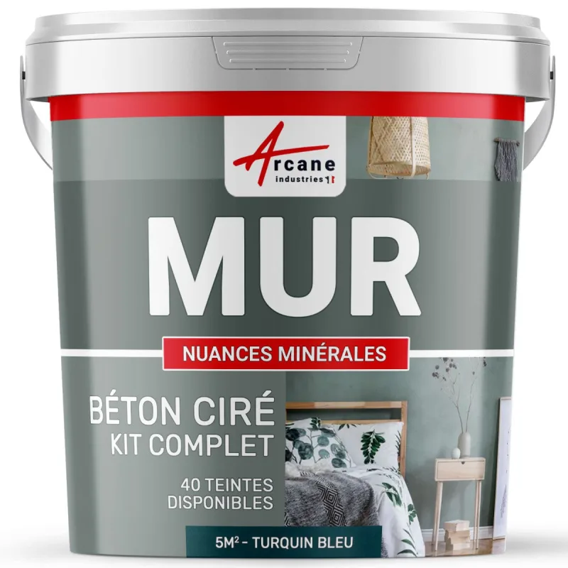Kit microcemento para muros - 5 m² turquí azul - arcane industries