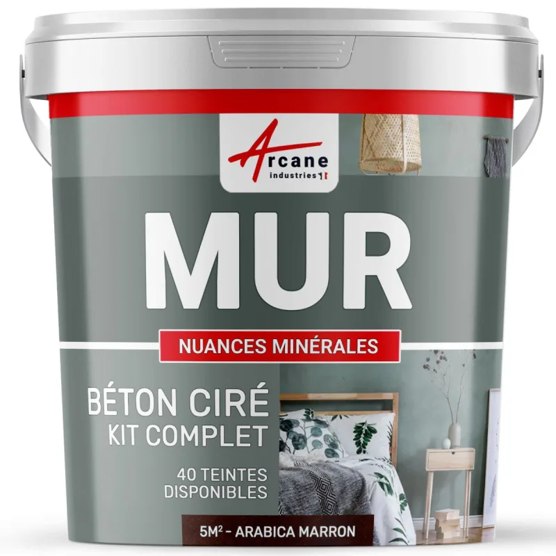 Kit microcemento para muros - 5 m² arábica marrón - arcane industries