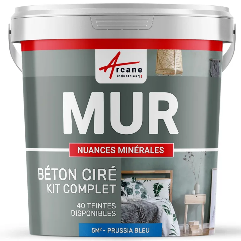 Kit microcemento para muros - 5 m² prusia azul - arcane industries