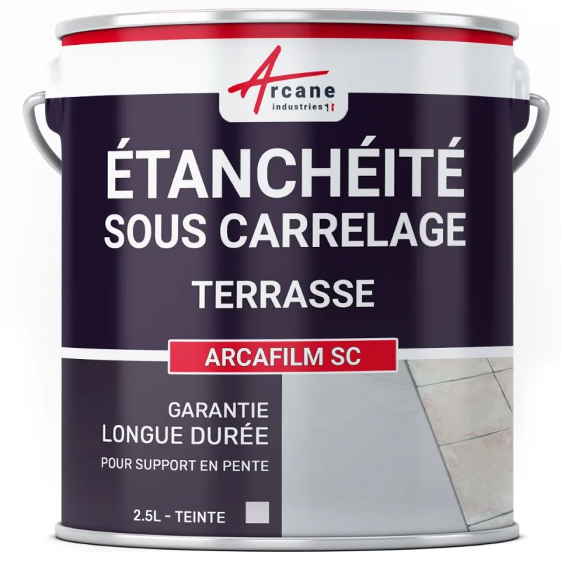 Membrana líquida bajo azulejos, impermeabilizante para balcones y terrazas inclinadas: arcaroof sc - 2,5 l gris - arcane industries