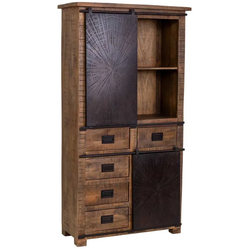 Armario de madera marrón 100x42x190h cm