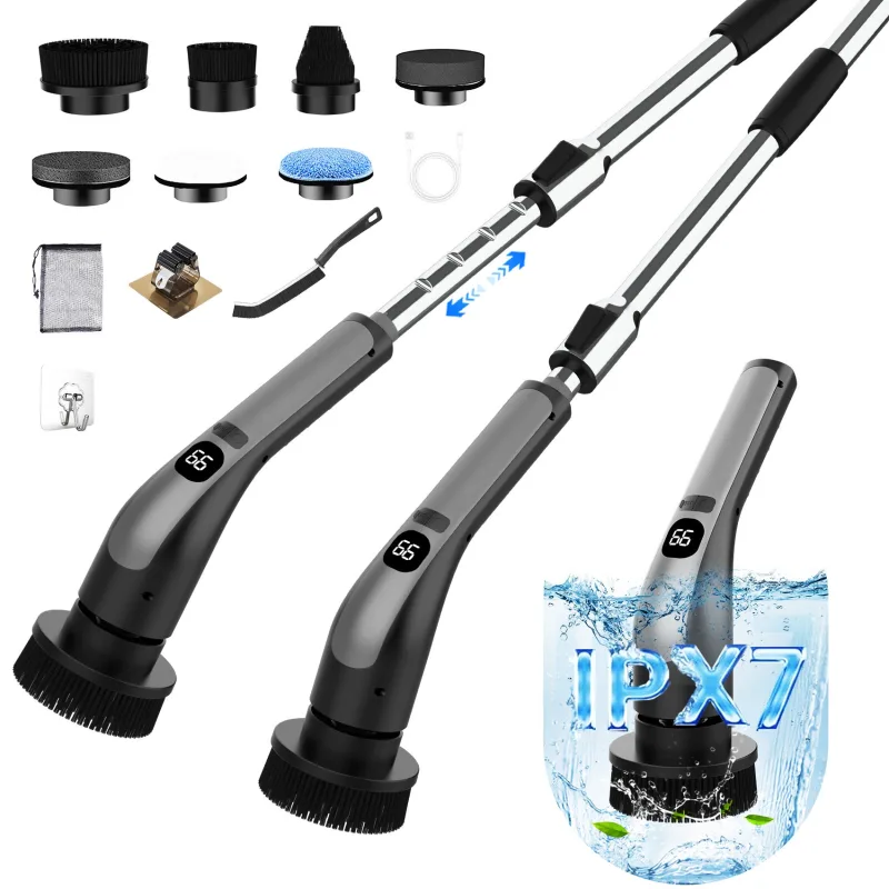 Aspiradora eléctrica 8 en 1, cepillo de limpieza inalámbrico, multifuncional, velocidad ajustable, carga usb, batería de 2500 mah.