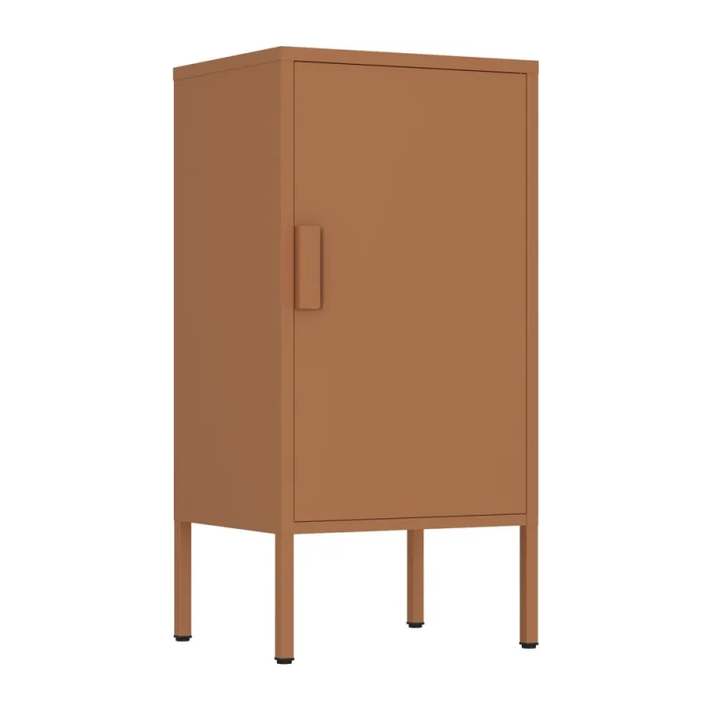 Armario bajo metálico con 1 puerta, 35x46x72cm, color ladrillo