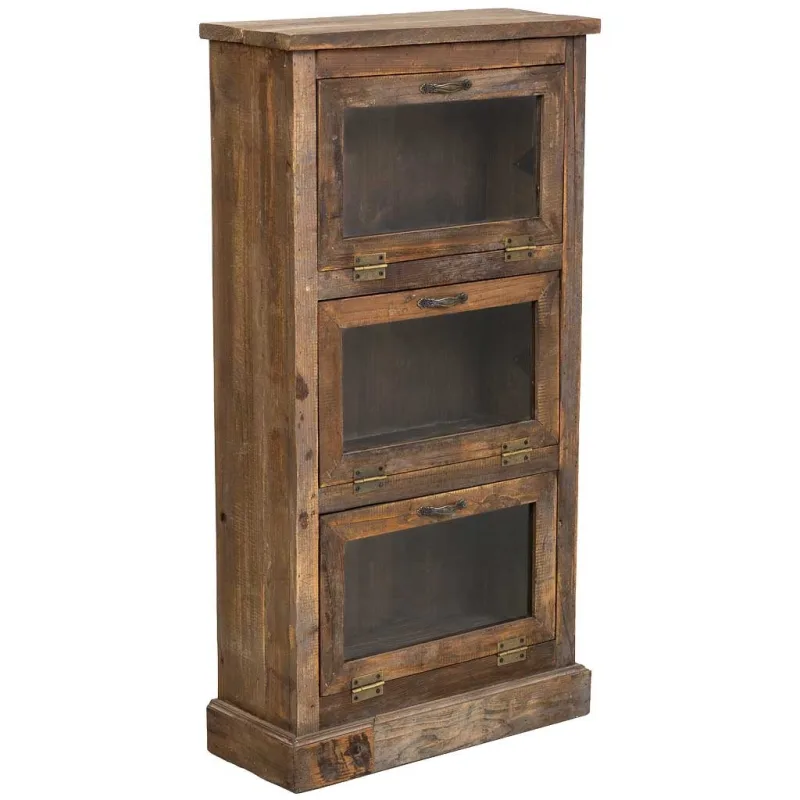 Armario de madera marrón de 3 puertas 50x20x95h cm