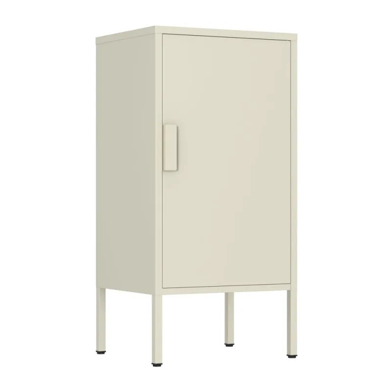 Armario bajo de metal con 1 puerta, 35x46x72cm, color marfil