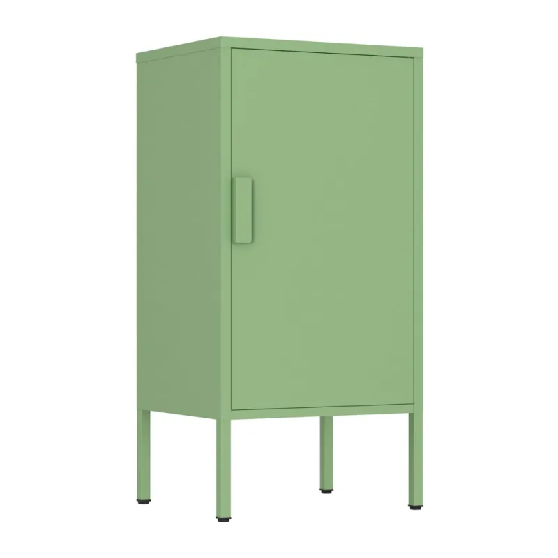 Armario bajo de metal con 1 puerta, 35x46x72cm, verde salvia