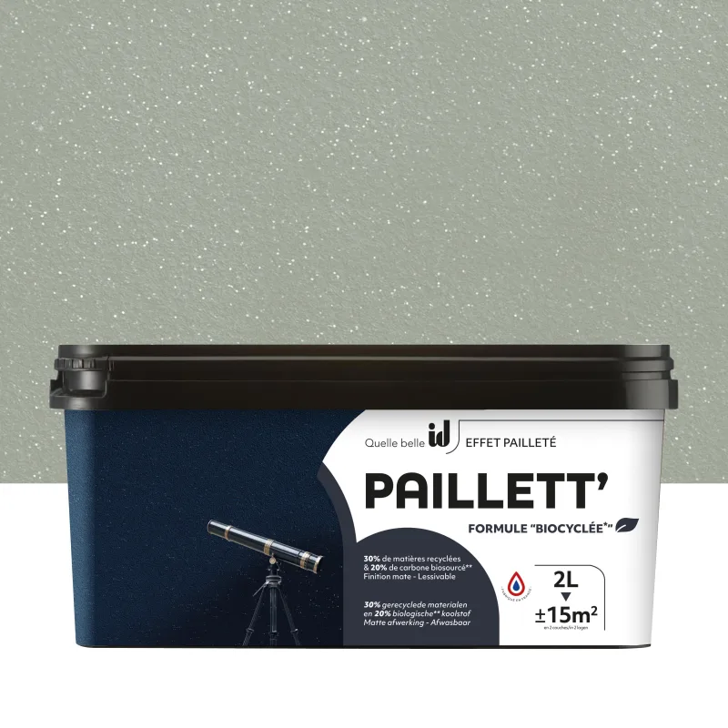 Pintura decorativa con efectos purpurina paillet id color givre 2 litros acabado mate