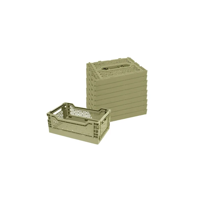 Lote de 10 cajas de almacenaje plegables amarillas 26,5x17x10,5cm