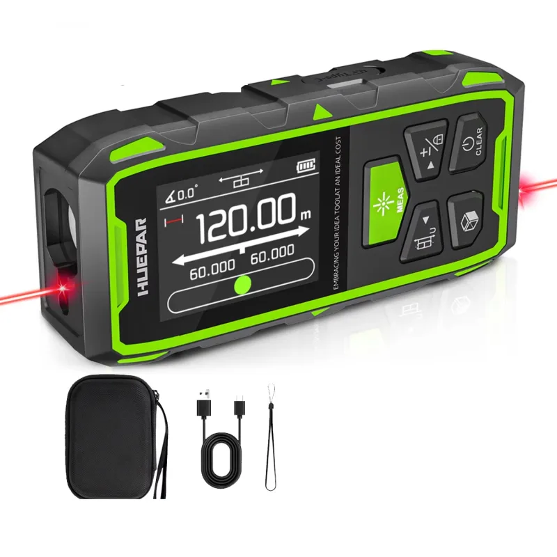 Equipo de medición láser digital, telémetro láser dual, herramientas de medición y sensor de ángulo, pantalla lcd, blm-60 (120 metros).