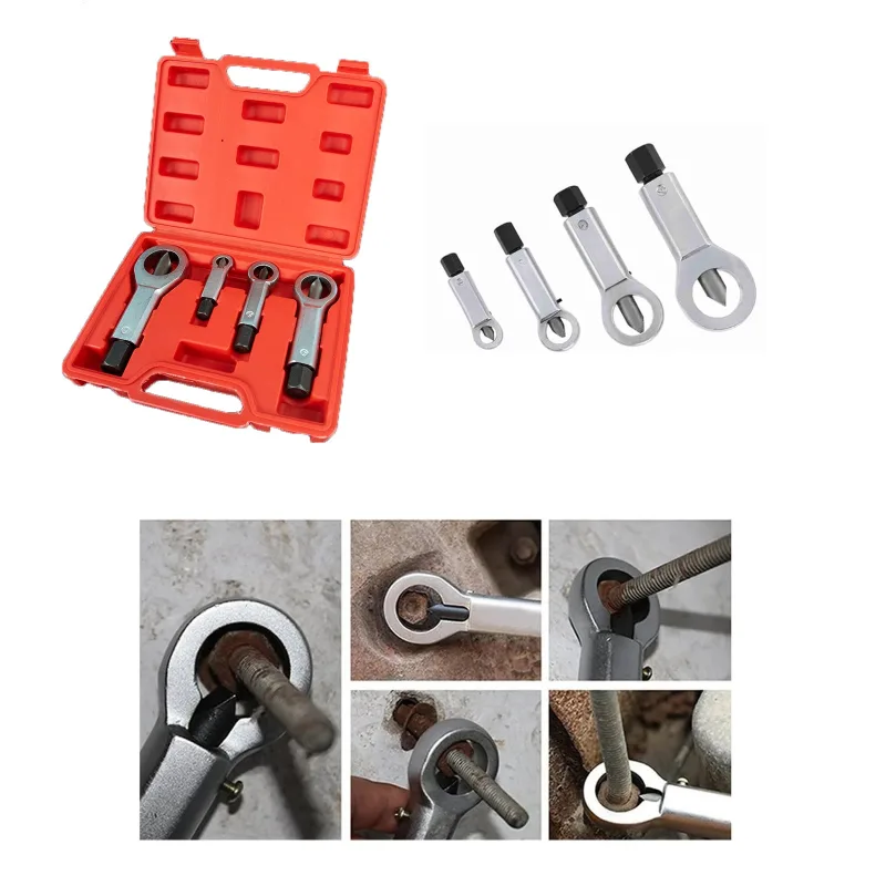 4pcs cortador de tuercas, herramienta para romper tuercas, juego de herramientas, 12mm - 27mm,para reparación de automóviles y mantenimiento del hogar