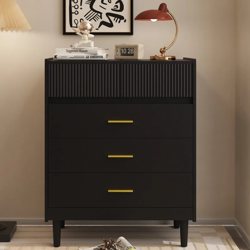 Homavo cómoda 74 x 94 cm – mueble de almacenamiento moderno con 5 amplios cajones