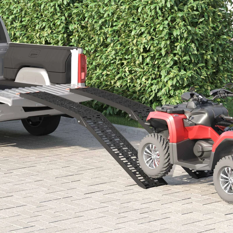 Rampa de motocicleta plegable 340 kg por rampa 2 pcs negro