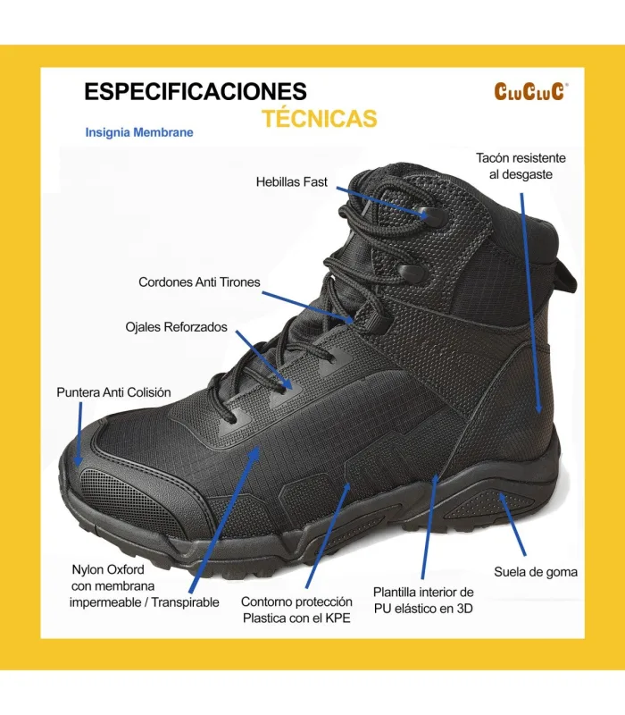 Insignia membrane - bota profesional policial ultra ligera |