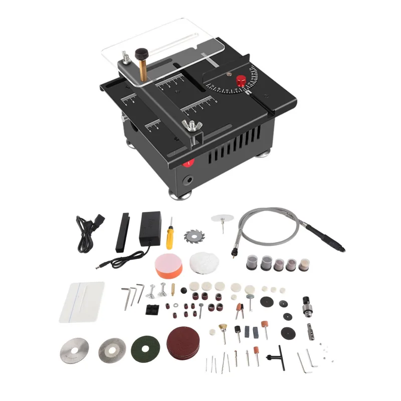 Sierra circular de mesa multifuncional, 110-240 v, 100 w, profundidad de corte de 16 mm, equipada con un control de velocidad de 7 posiciones
