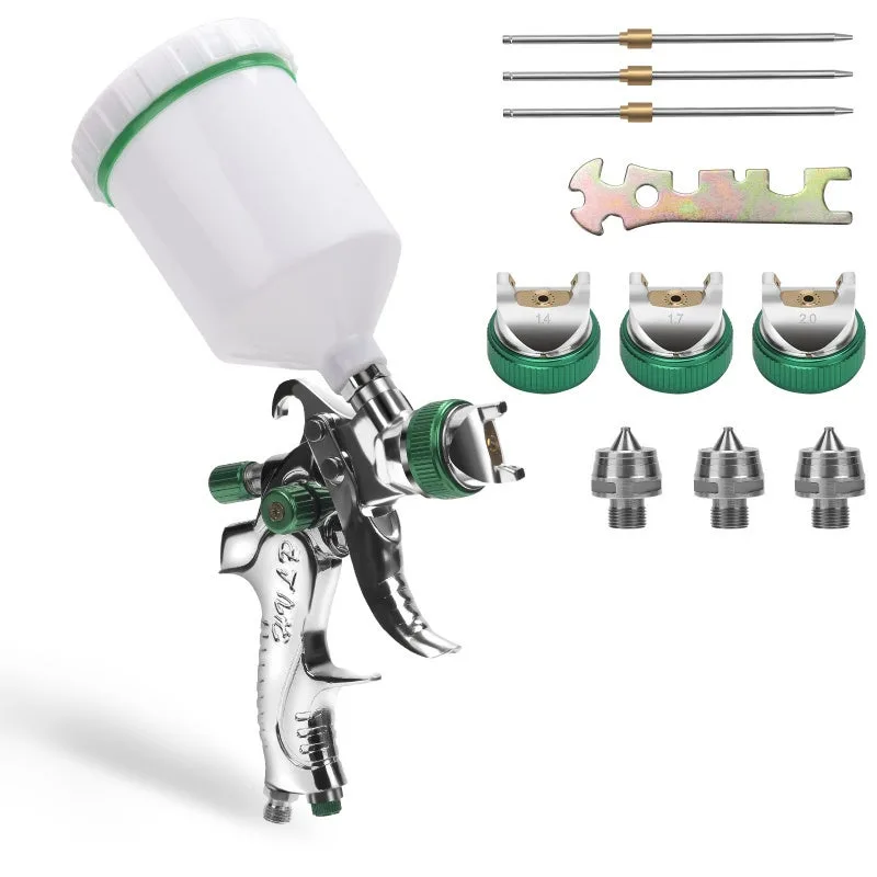 2 x hvlp spray gun power supply ,3 nozzles 1,4mm 1,7mm 2,0mm,cup 600ml