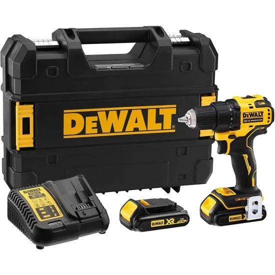 Perceuse-visseuse à percussion sans fil - 18 v + 2 batteries 3 ah + coffret t-stak - dewalt - dcd708l2t-qw