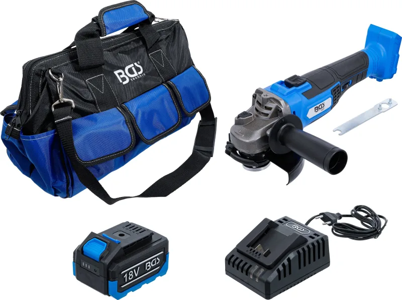 Juego de amoladora a batería | sin escobillas | 18 v | con batería y cargador rápido