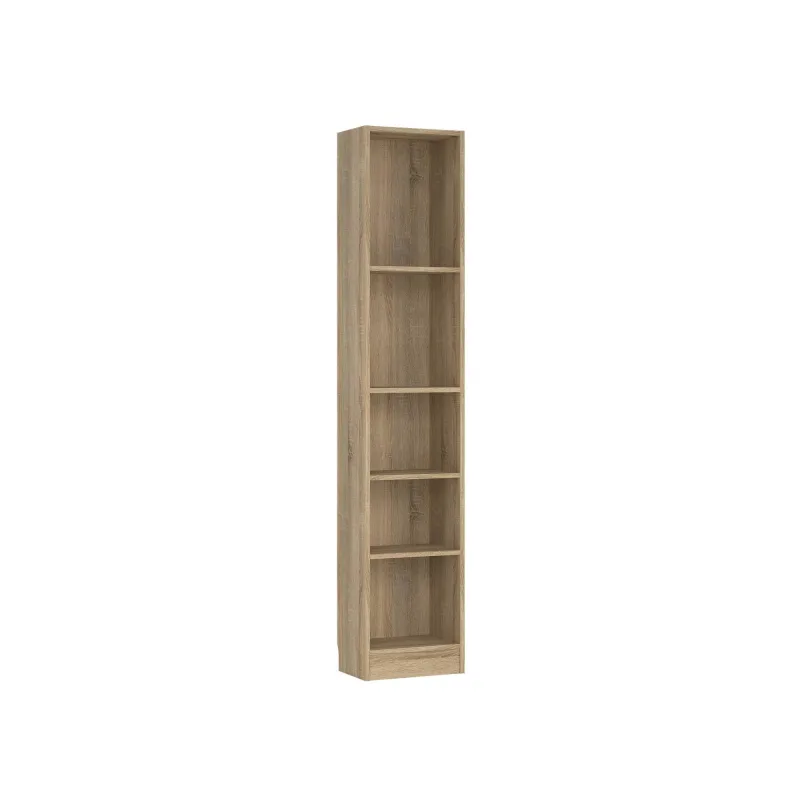 Wellhome librería turia con 4 estantes 40x26x203cm color roble