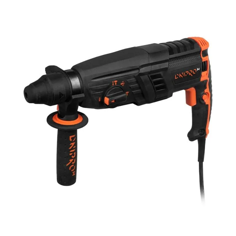 Taladro percutor 1000w dnipro-m. sds-plus con fuerza de impacto 3,4j, 3 modos de trabajo y cable 4m para hormigón, madera y metal, rh-16