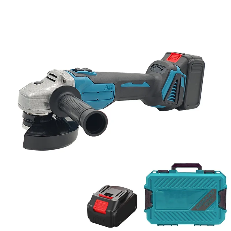 Amoladora angular eléctrica inalámbrica, 125 mm sin escobillas, con 1 batería, herramientas eléctricas multifunción para cortar, pulir y esmerilar.