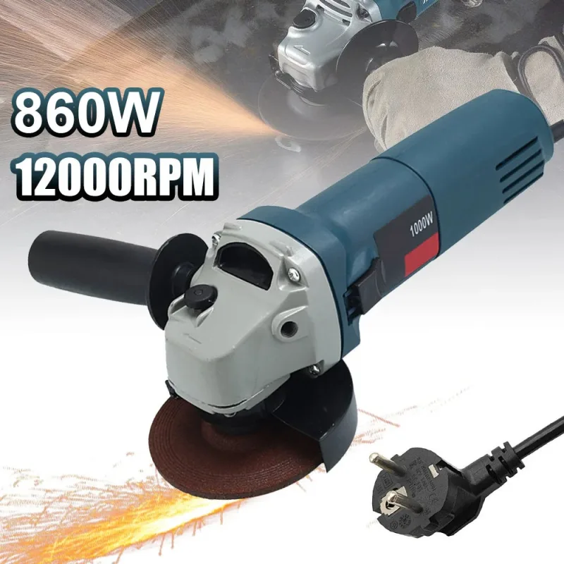 Amoladora angular eléctrica de 860 w, amoladora con cable de 125 mm con 6 velocidades, herramientas eléctricas multifuncionales para cortar y pulir