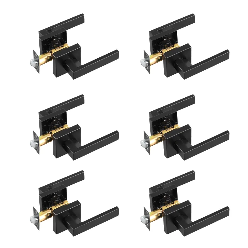 Manijas interiores vevor, 6 pares, reversibles (derecha/izquierda), sin cerradura, para pasillo, sala de estar, cocina, negras