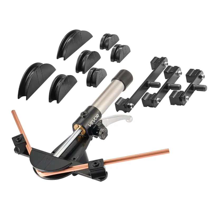 Dobladora tubos hidráulica tipo ballesta vevor de 6-22 mm para reparación aire acondicionado y refrigeración, con 7 matrices de aleación de aluminio