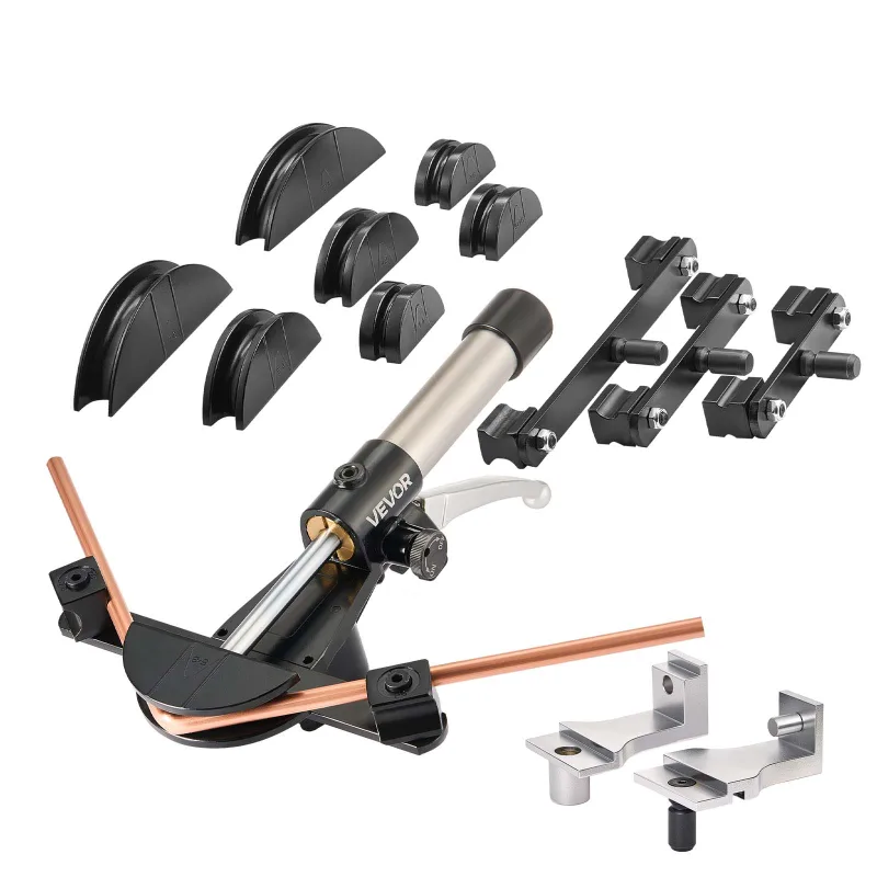 Dobladora tubos hidráulica tipo ballesta vevor 6-22 mm para reparación de aire acondicionado y refrigeración, con 7 matrices de aleación de aluminio