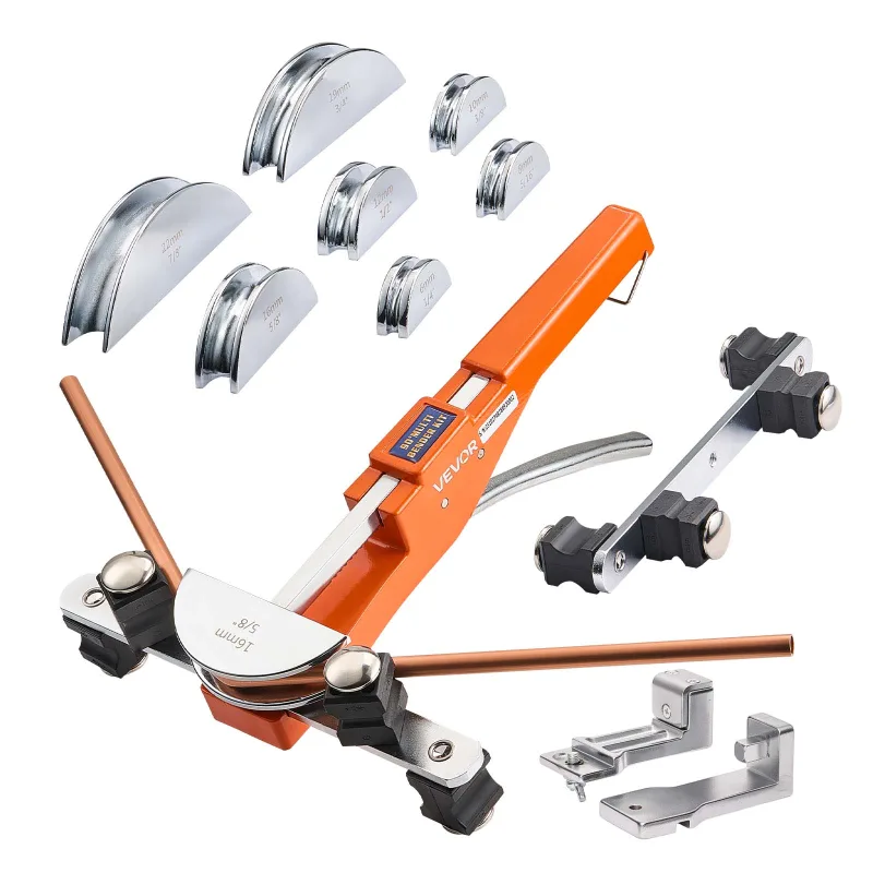 Dobladora tubos tipo ballesta vevor de 6-22 mm, herramienta para doblar tubos cobre y aluminio para reparación de aire acondicionado y refrigeración