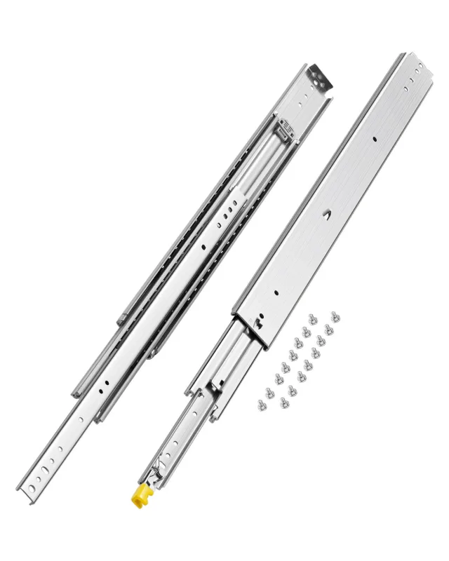Guías de cajón vevor de extensión total, 1 par, 762 mm, capacidad de carga de 226,8 kg, guía lateral con rodamiento de bolas y cerradura