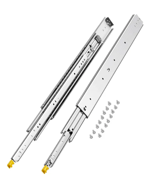 Guías de cajón vevor de extensión total, 812 mm, 1 par, capacidad de carga de 226,8 kg, guía lateral con rodamiento de bolas y cerradura