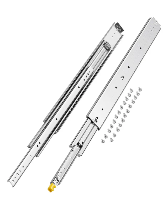 Guías de cajón vevor de extensión total, 1 par, 812 mm, capacidad de carga de 226,8 kg, guía lateral con rodamiento de bolas y cerradura