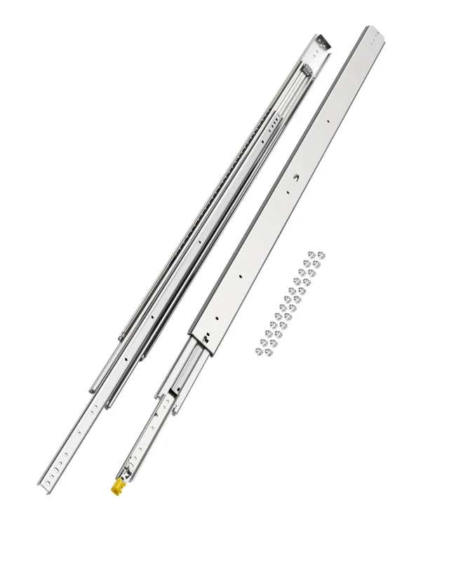 Guías de cajón vevor de extensión total, 1 par, 1524 mm, capacidad de carga de 226,8 kg, guía lateral con rodamiento de bolas y cerradura