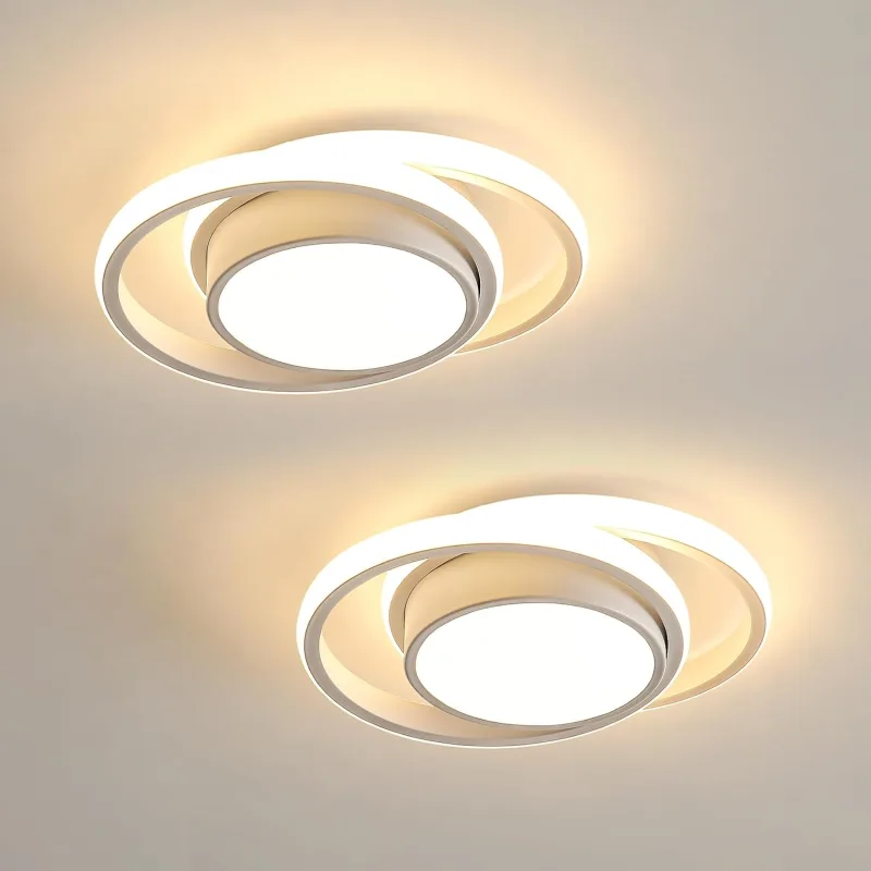 Juego de 2 plafones led modernos, aptos para dormitorios, cocinas y pasillos, plafones redondos de 30w, iluminación blanca tricolor.