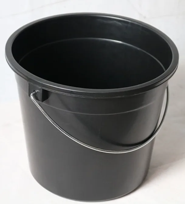 Cubo de agua redondo de plástico negro, 12 litros, 29 * 26 cm