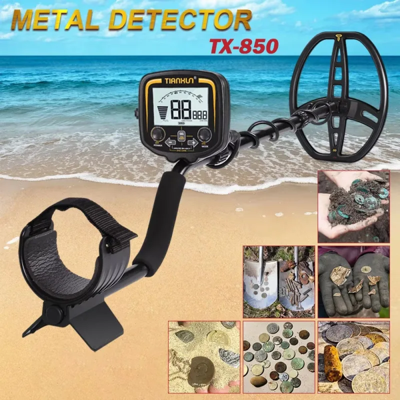 Moorle aparato de detección metálica subterráneo profesional tx-850, escáner de profundidad de 2,5m, buscador de oro, localizador de tesoros (28cm)