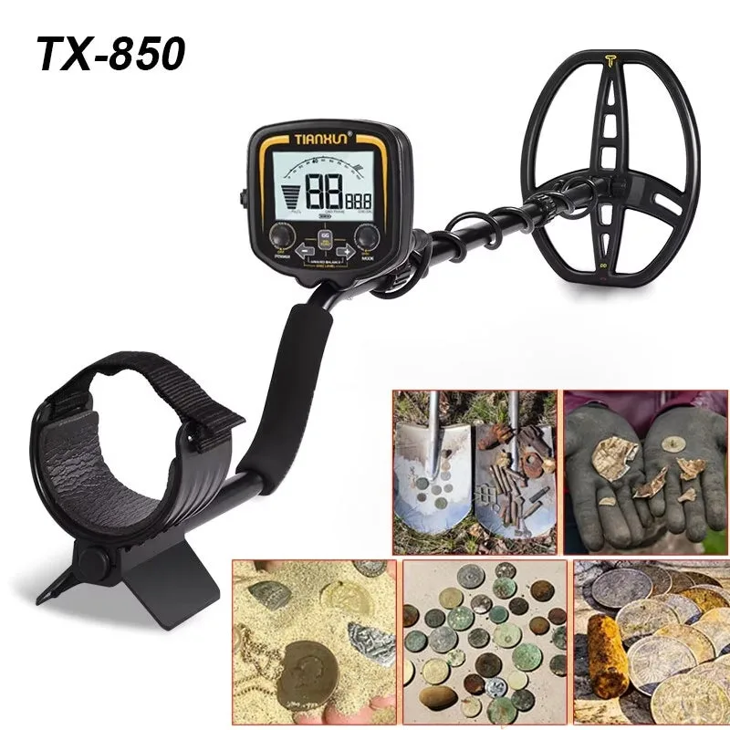Beaface equipo de detección metálica subterráneo profesional tx-850, potente buscador de oro, escáner de 2,5 m, localizador de tesoros (28 cm)