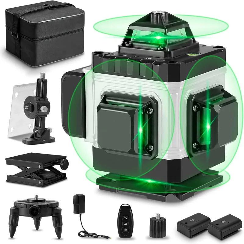 Beaface nivel láser verde beaface 4d，16 líneas,autonivelación de 360°,herramienta de medición en forma de cruz,adecuado para decoración de interiores