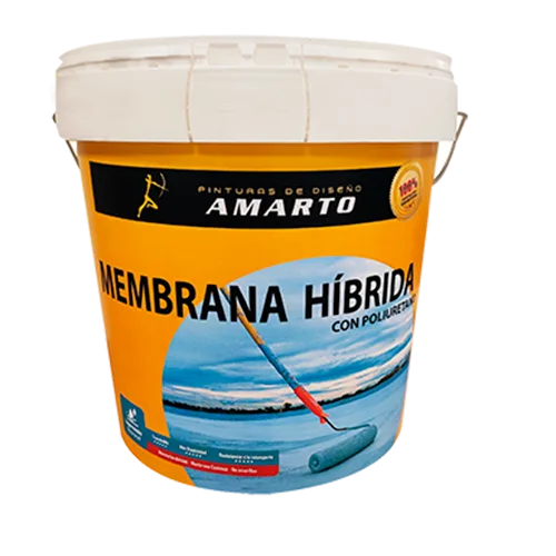 Impermeabilizante membrana híbrida interior y exterior pared y techo base agua semibrillante blanco lavable 14 l