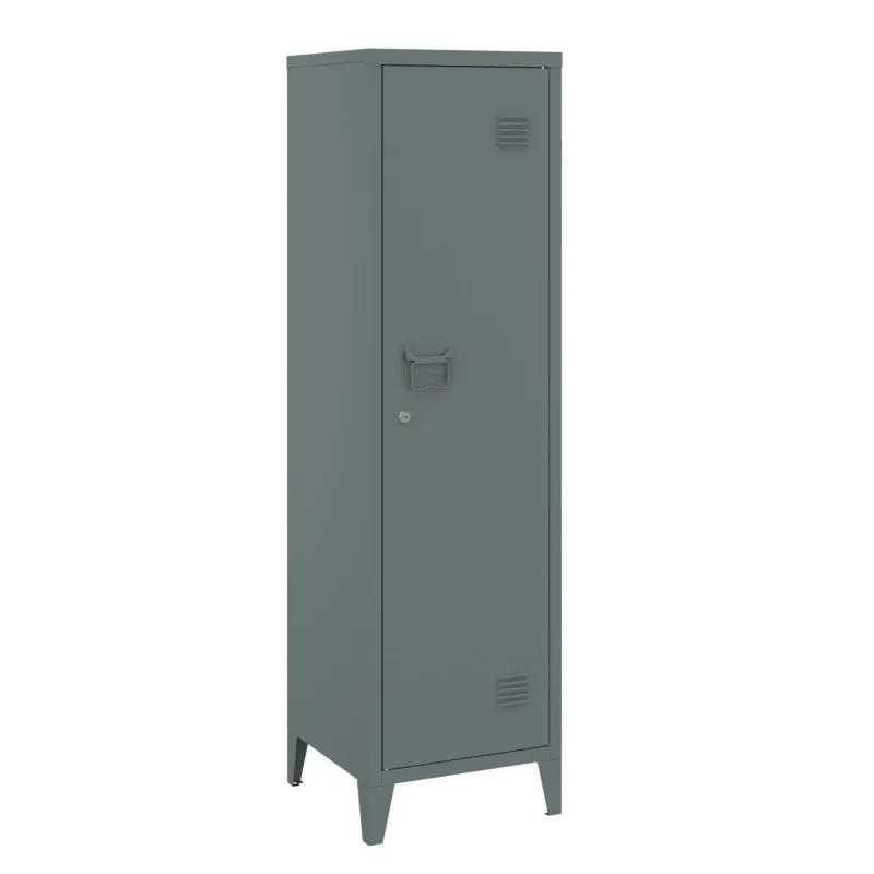 Rio/estantería metálica con cerradura 137 x 38 x 38 cm gris oscuro 03_0008947