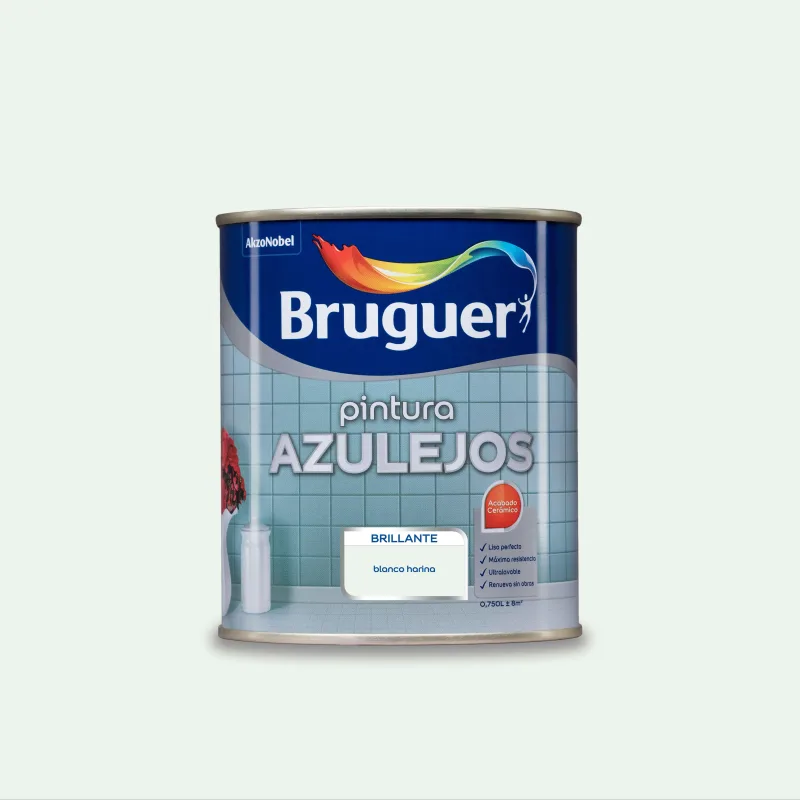 Esmalte de interior bruguer azulejos color blanco harina brillante 750ml para azulejos de pared