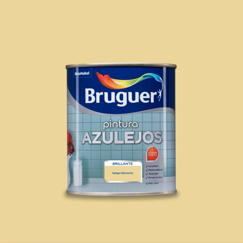 Esmalte de interior bruguer azulejos color bizcocho brillante 750ml para azulejos de pared