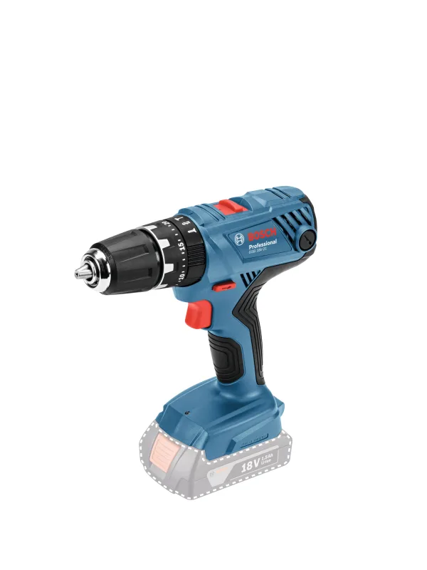 Taladro percutor a batería bosch professional 18v - sin batería - gsb 18v-21 professional