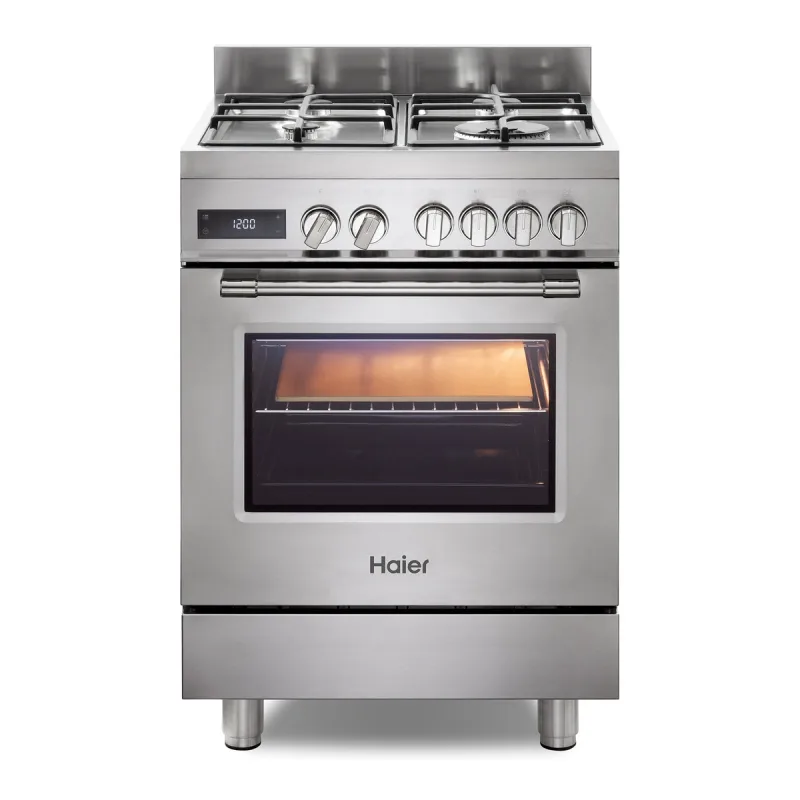 Haier - Cocina compacta Haier de 60 cm, 4 quemadores y horno eléctrico - HGM64TC1X.