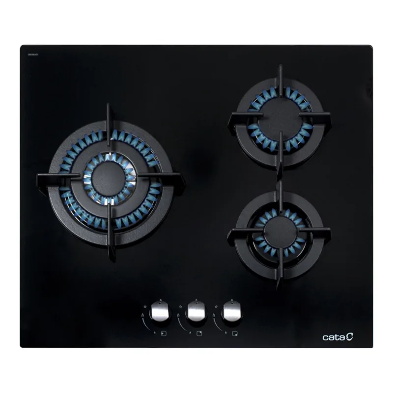 Cata - Placa gas Cata 3 quemadores - CCI 6021 BK.