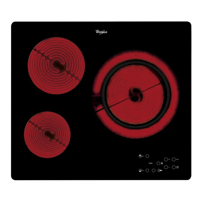 Whirlpool - Placa vitrocerámica Whirlpool 3 zonas de cocción - AKT 807 BF.