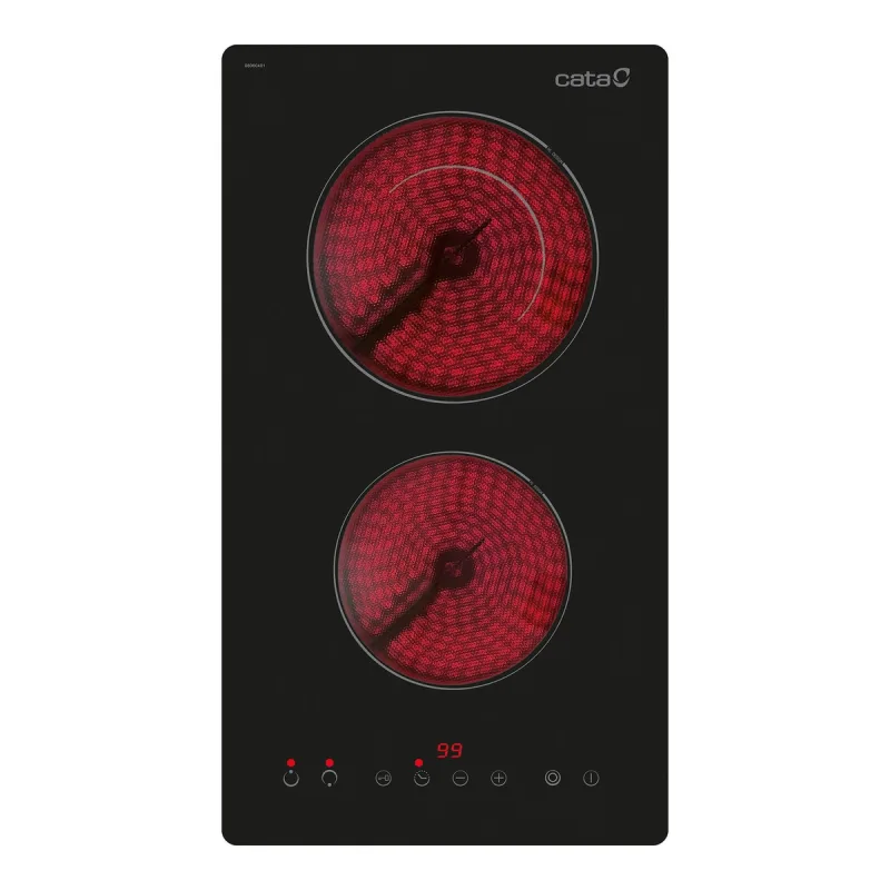 Cata - Placa modular vitrocerámica Cata 2 zonas de cocción High Light - TD 3002 BK.