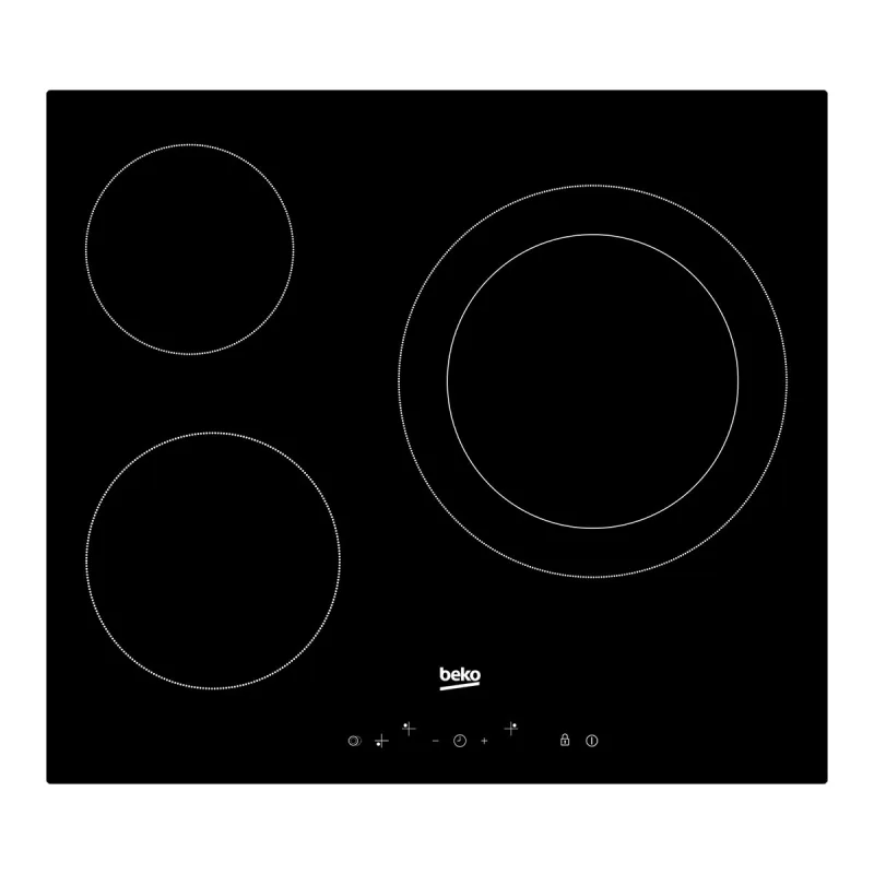 Beko - Placa vitrocerámica Beko 3 zonas de cocción - HIC63402T.