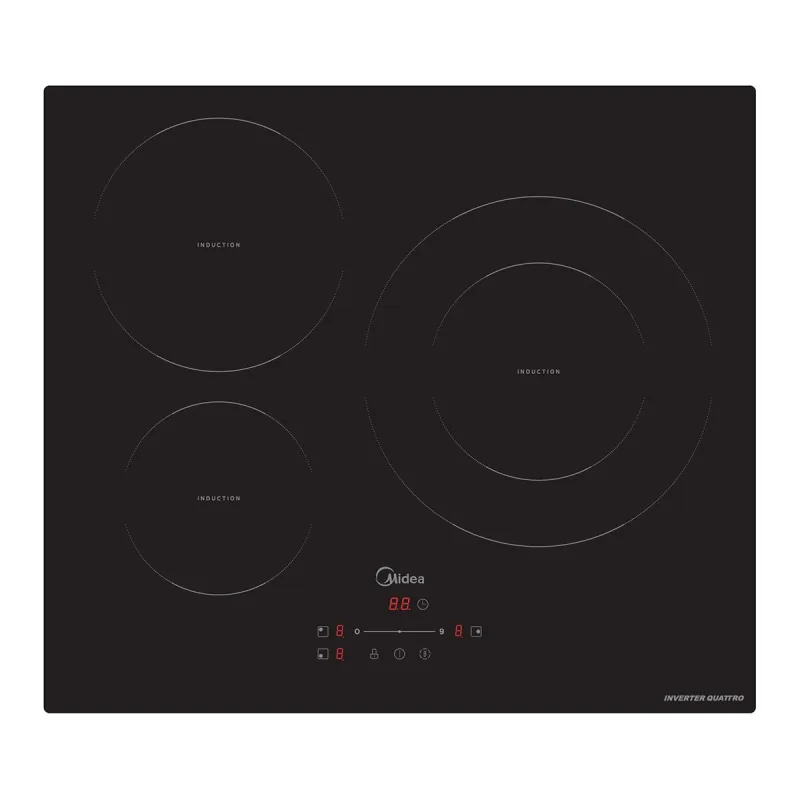Midea - Placa Induccion MIDEA 3 zonas con tecnología Inverter Quattro - MIH740T278K0.