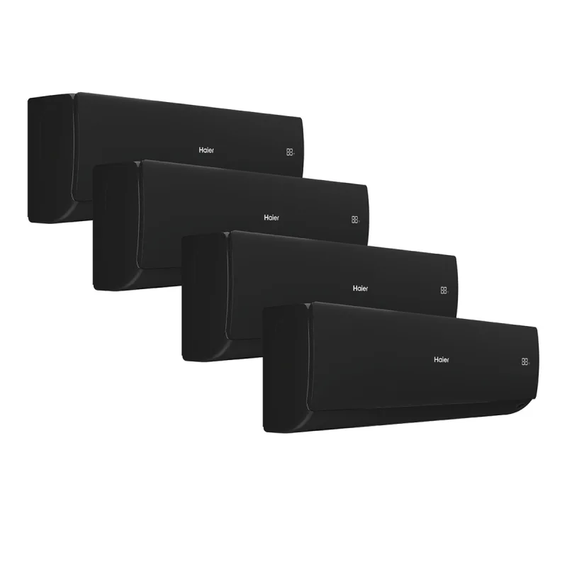 Haier - Aire acondicionado Multisplit 4x1 Haier Inverter con 2.236 frig/h + 2.236 frig/h + 2.236frig/h + 3.010 frig/h - Flexis S 25+25+25+35/75 Negro.
